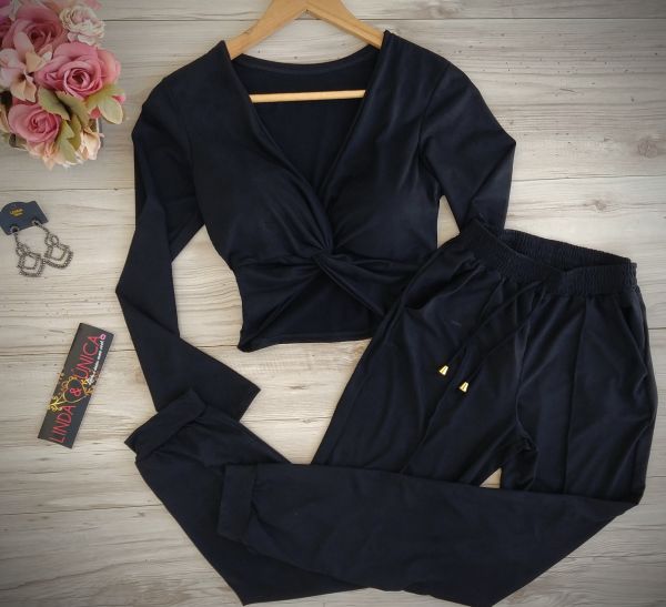 Conjunto Suede Calça + Blusa