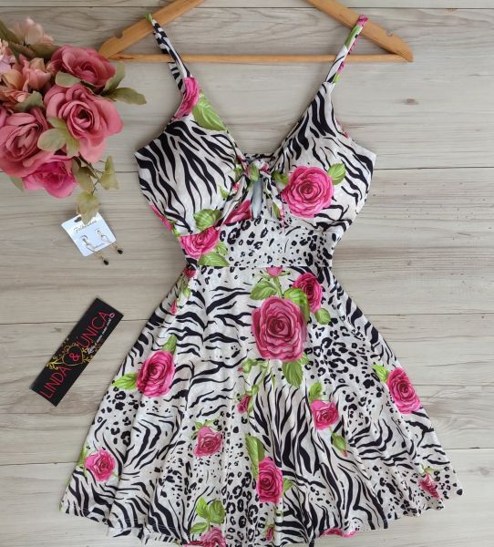 Vestido rodadinho com laço