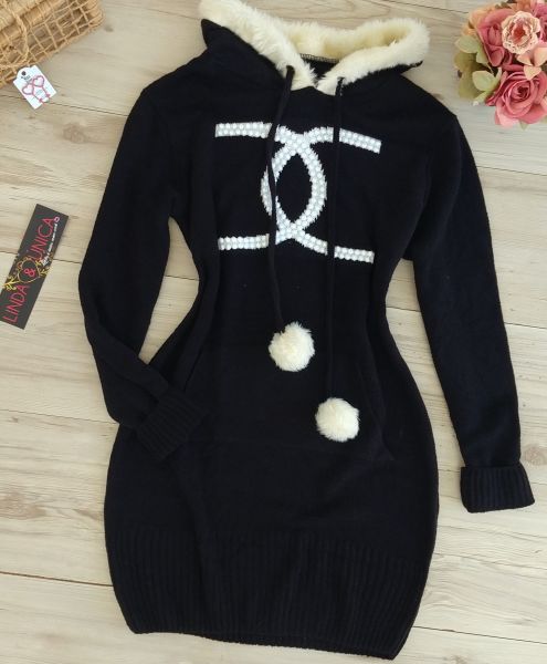 Vestido Mousse Com Capuz