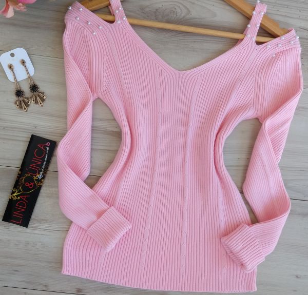 Blusa modal com detalhe no ombro
