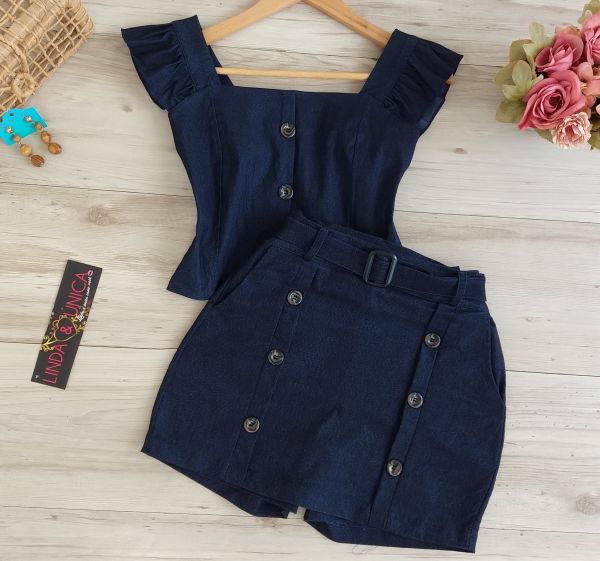 Short saia com elastano