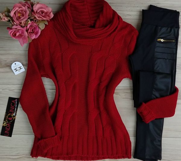 Blusa Tricot gola Alta