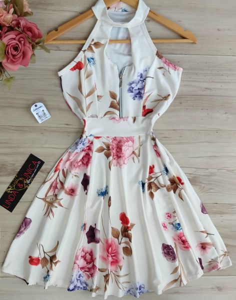 .Vestido Rodado com zíper