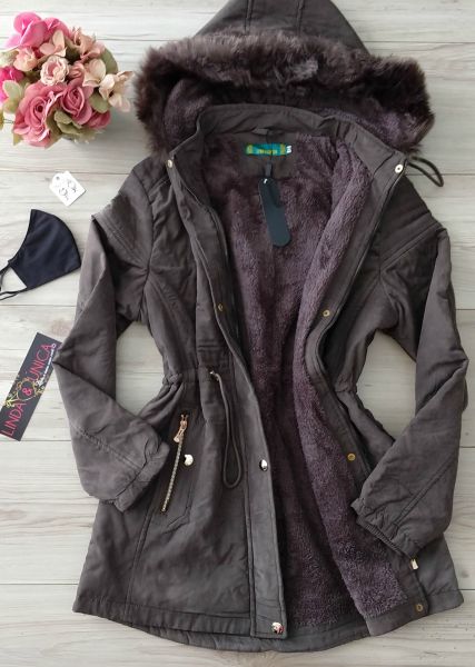 Casaco /Sobretudo /Parka de pelos, com capuz removível