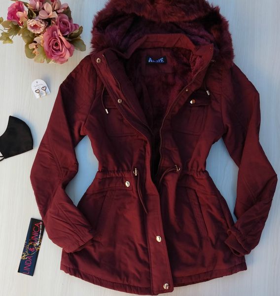 Casaco /Sobretudo /Parka de pelos, com capuz removível