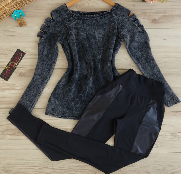 Blusa tricot destroyed