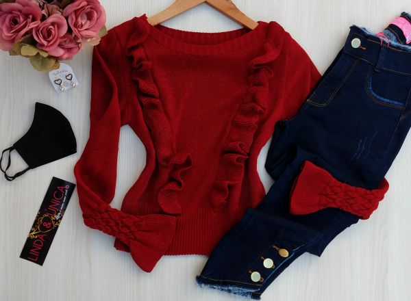 Blusa tricot babadinhos
