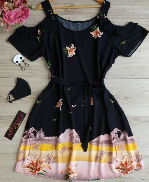 Vestido Manguinha Vazada